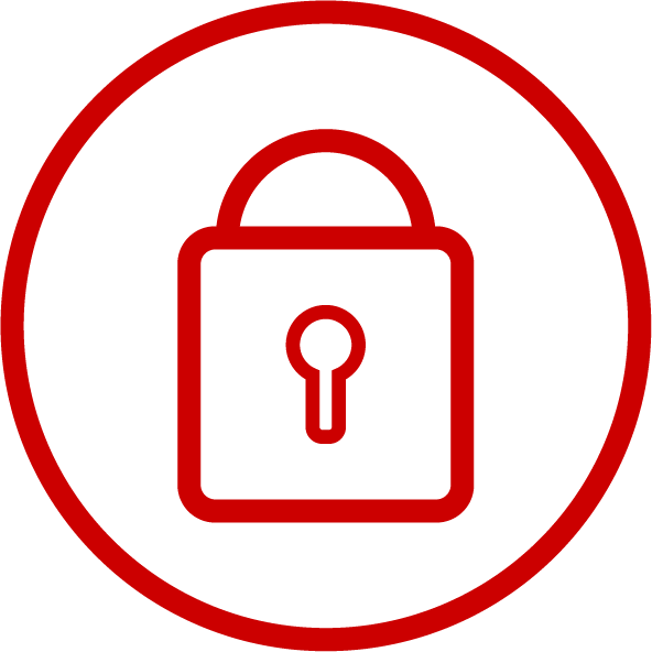 Lock icon in red